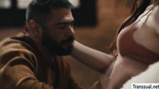 Chubby stepdad analed by tall TS stepteen