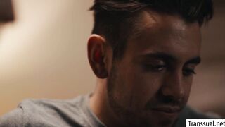 Shemale Natalie Stone lets her stepbrother bang her ass