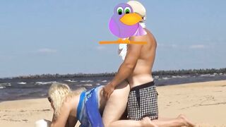 On the beach plowed old milf into the butt
