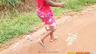 African Butt Cleaning Lady With Natural Jugs Feeling Vulgar!