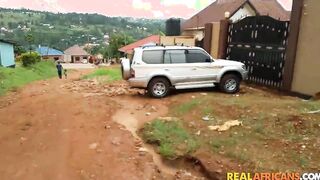 African Butt Cleaning Lady With Natural Jugs Feeling Vulgar!