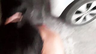My stepsister give me a fellatio inside the parking lot