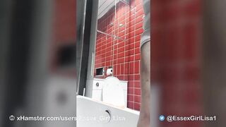 British milf Lisa pee into the hot tub