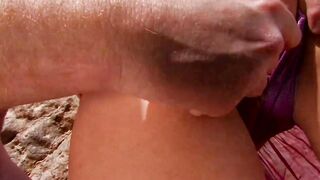 An exciting screwed into the rocks with a lusty blonde!