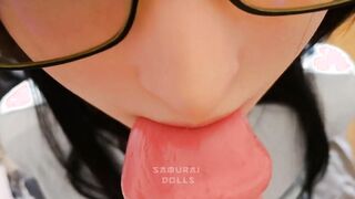 FF7 Tifa doll is gently fingers until she squirts and blows a big dick that ejaculates on her face