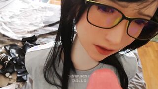 FF7 Tifa doll is gently fingers until she squirts and blows a big dick that ejaculates on her face