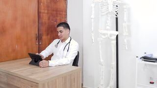 Ballerina receives treatment from doctor