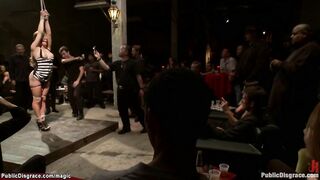 Hot ass bound slave whipped in public