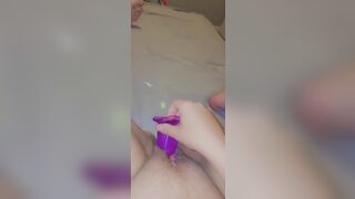 Putting my purple sex toy deep in my hungry snatch