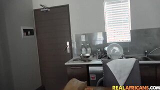 Dancer Aunt Sucking Off Congolese Delivery boy's Long Cock!
