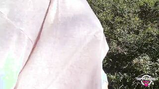 nippleringlover turned on cougar caught by stranger while flashing boobs at the beach intense spread pierced nipples