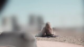 Bulge cock flash on beach - outside flashing