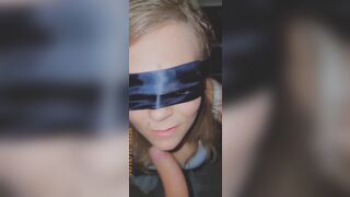 Submissive hoe blindfolded degraded and was fed a nice load