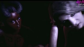 Succubus has three-way sex with lovers 3D animation
