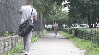 Bulge penis flash on street - outdoors flashing