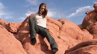 Blonde solo 18 yo fondles her vagina