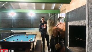 Older inked woman giving her booty to my friend