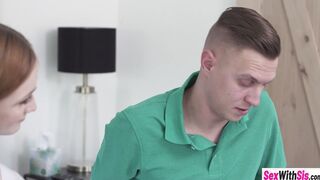 My redhead stepsister sucked my banana