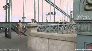 Busty Euro babe fucked in public