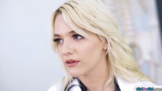 Gynecologist licking stepmoms and teen