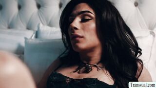 Curly teen gets fucked by TS stepmother