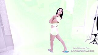 Girl is damn hot with tight hairy pussy fucked
