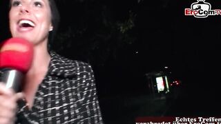 Real outdoor flashing street casting with unknown people