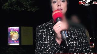 Real outdoor flashing street casting with unknown people