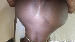 point of view long white rough penis pushing inside chocolate butthole