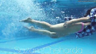 Goddess huge booty european cougar Sazan underwater erotics