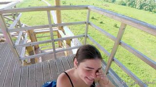 Risky Outdoors Fellatio on Observation Tower - MarLyn Chenel