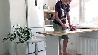 Alternative lovers having Beauty sex into the kitchen
