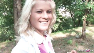 Adorable German Women talk to First pov Suck Outside by