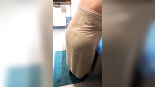 Older Wifey With Huge Tits Getting Clothed