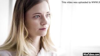 beauty blonde teenie Riley Star blows stepdads dick before hardcore