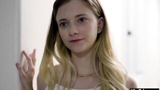 beauty blonde teenie Riley Star blows stepdads dick before hardcore