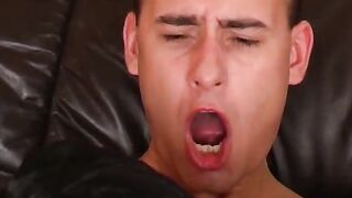Pretty dark haired fuck rough on sofa