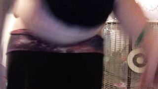 buttcrack putting clothes away