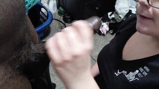 BBW catches quick bbcs nut after work
