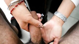 PREVIEW Girlfriend with huge nails and leather boots hand job o