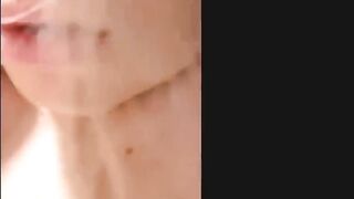 Clean bald vagina gets pounded inside restroom
