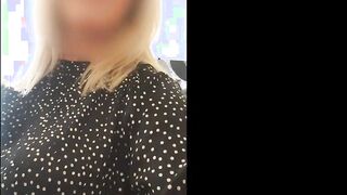 Curvy and lusty older mom into stockings plays with herself into the office