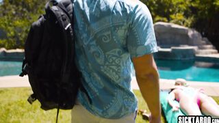 Pool guy fucked big tits house owner