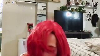 Rides Daddys rough penis and deep throat his dick while moms gone