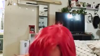 Rides Daddys rough penis and deep throat his dick while moms gone