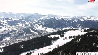 VIXEN Ski bunny Sonya has passionate sex inside the Alps