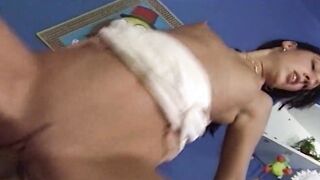 Dark Haired dirty skank riding the dick (Full Muschi Original