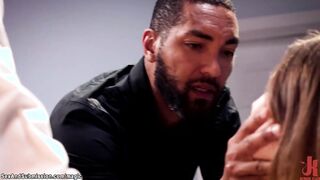 Black men dp fuck bound white babe