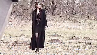 Vulgar Beauty dark hair Hottie loves to roam the countryside masturbating and unleashing the lust of voyeurs before fucking