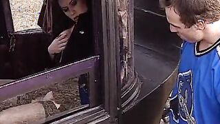 Vulgar Beauty dark hair Hottie loves to roam the countryside masturbating and unleashing the lust of voyeurs before fucking